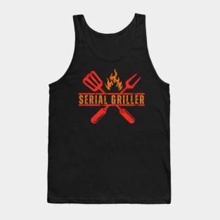 Serial Griller Vintage Distressed Funny Grill Dad Grilling Tank Top